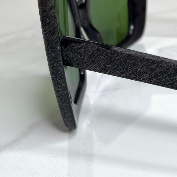 Retro 1960s Mid-Century Minarelli Italy Green/Gray Cat Eye Oversized Sunglasses